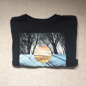 RVCA black graphic T-shirt